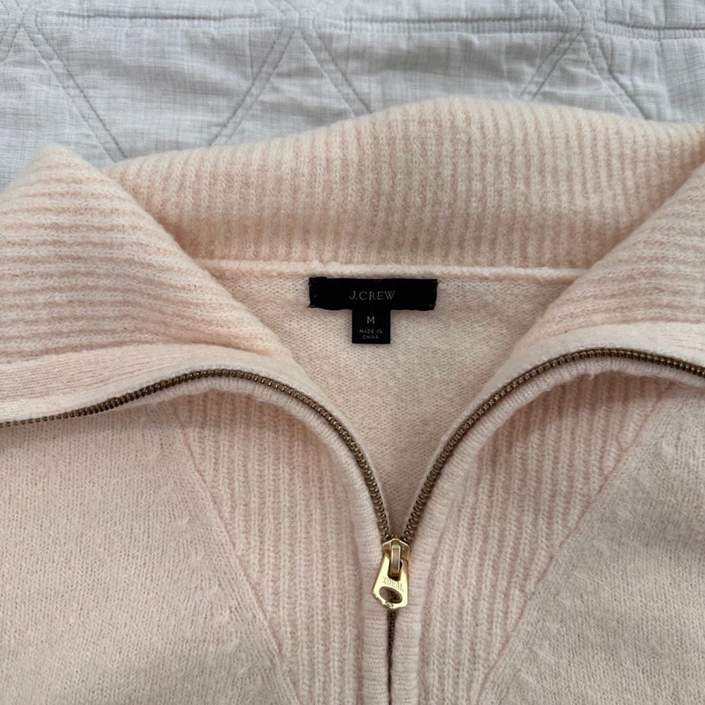 J. Crew Cream Half-Zip Collared Sweater - Picture 2 of 3